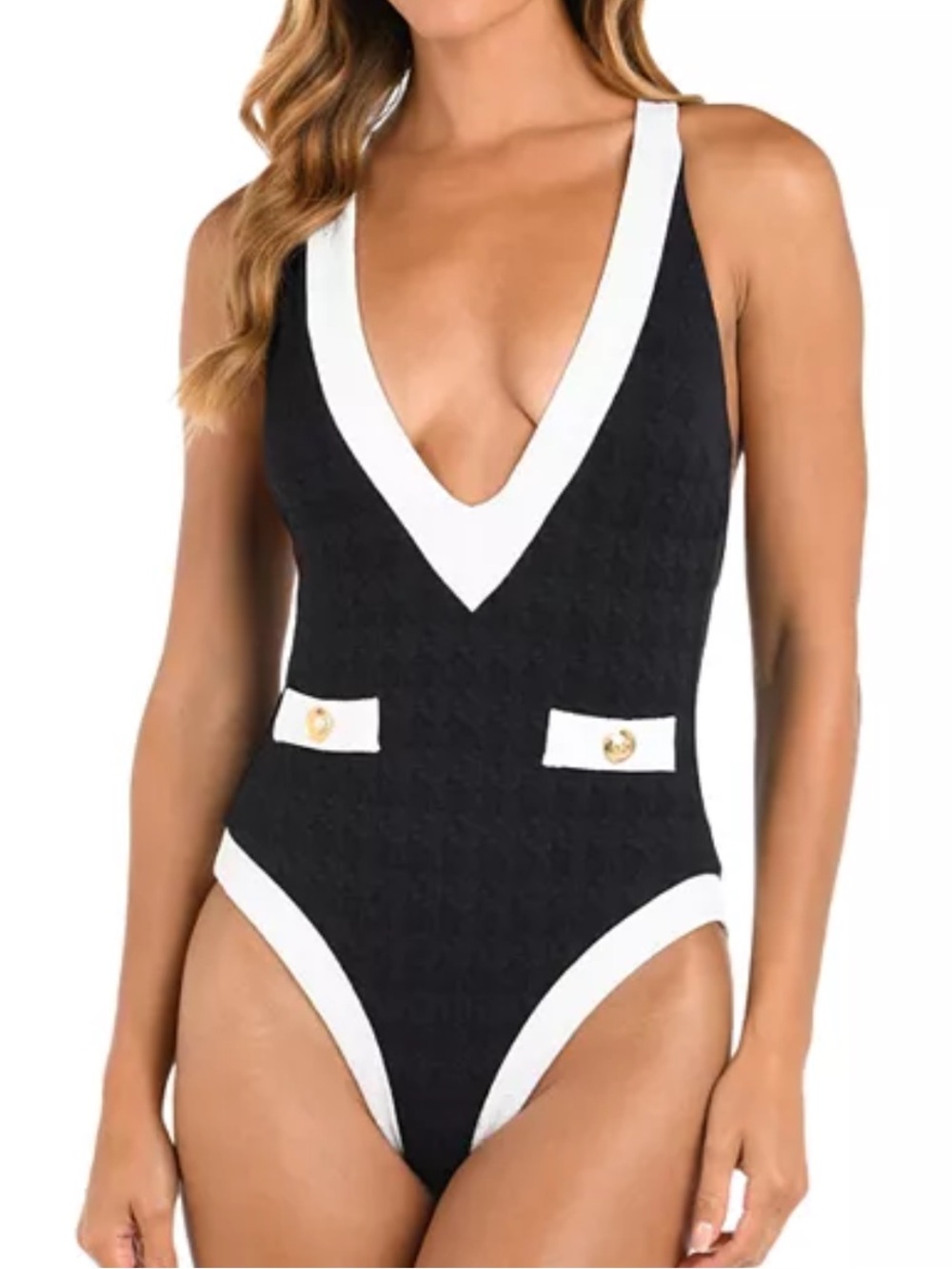 L’AGENCE Lisa Color Blocked One Piece Swimsuit XS - Picture 3 of 9